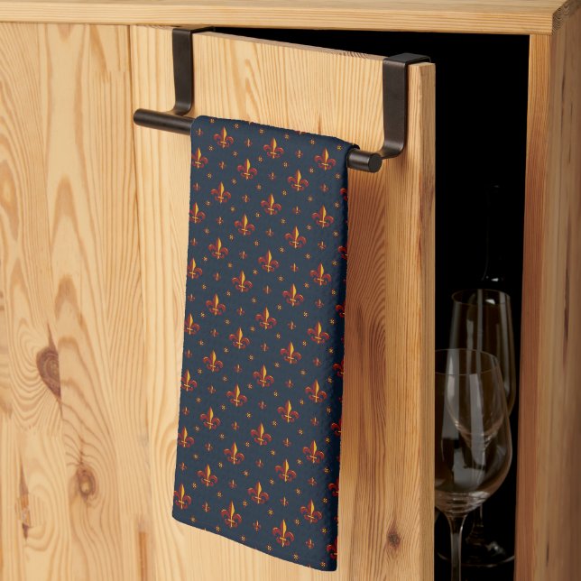 Linge De Cuisine Fleur De Lis (Pliage en tiers)