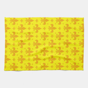 Linge De Cuisine Fleur de lis Motif jaune