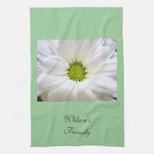 Linge De Cuisine fleur de marguerite blanche pure