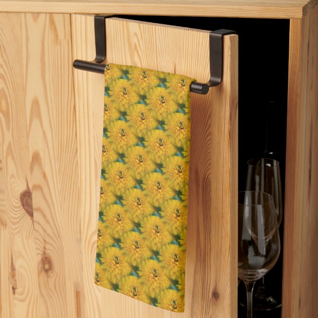 Linge De Cuisine Fleur de marguerite jaune Motif naturel (Pliage en tiers)