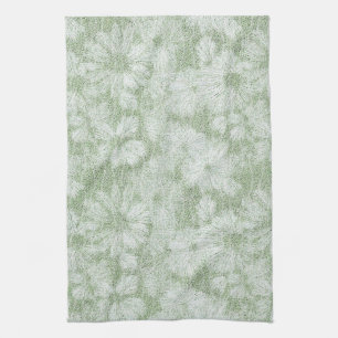 Linge De Cuisine Fleur de Pâquerette Veloutée Vert Citron