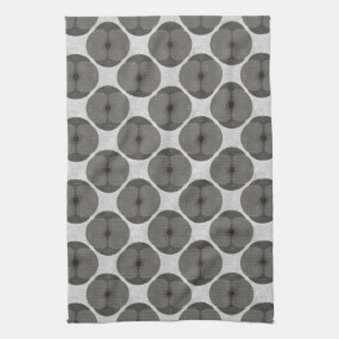 Linge De Cuisine Fleur de pavot minimaliste texturée noire gras
