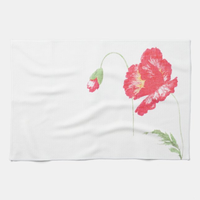 Linge De Cuisine Fleur de pavot sauvage (Horizontal)