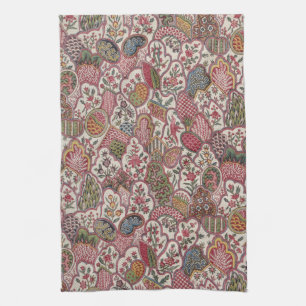 Linge De Cuisine Fleur de style campagnard français vintage avec mo