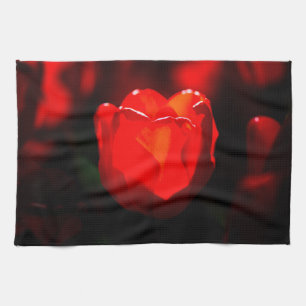 Linge De Cuisine Fleur de tulipe rouge - Feu