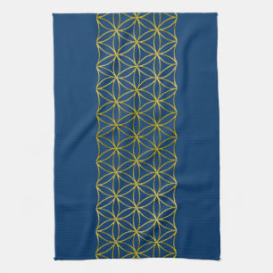 Linge De Cuisine Fleur de vie / Blume des Lebens - Or frontalier