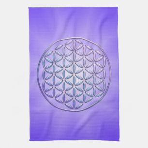 Linge De Cuisine Fleur de vie / Blume des Lebens - timbre violet