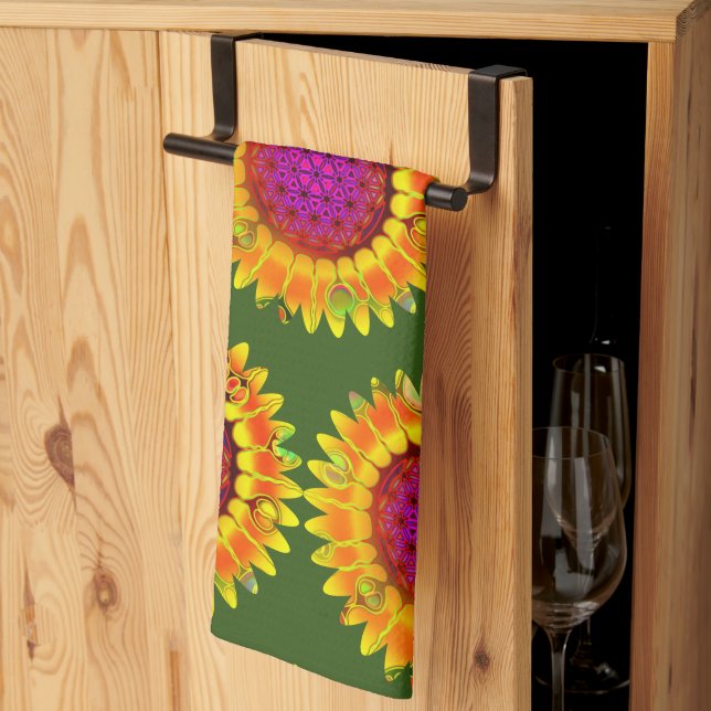 Linge De Cuisine Fleur De Vie - Fleur Géométrique 4 (Pliage en tiers)