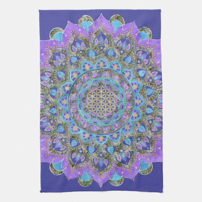 Linge De Cuisine Fleur De Vie - Mandala India Style 2 (Vertical)
