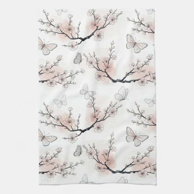Linge De Cuisine Fleur d'Élégant Papillon (11) (Vertical)