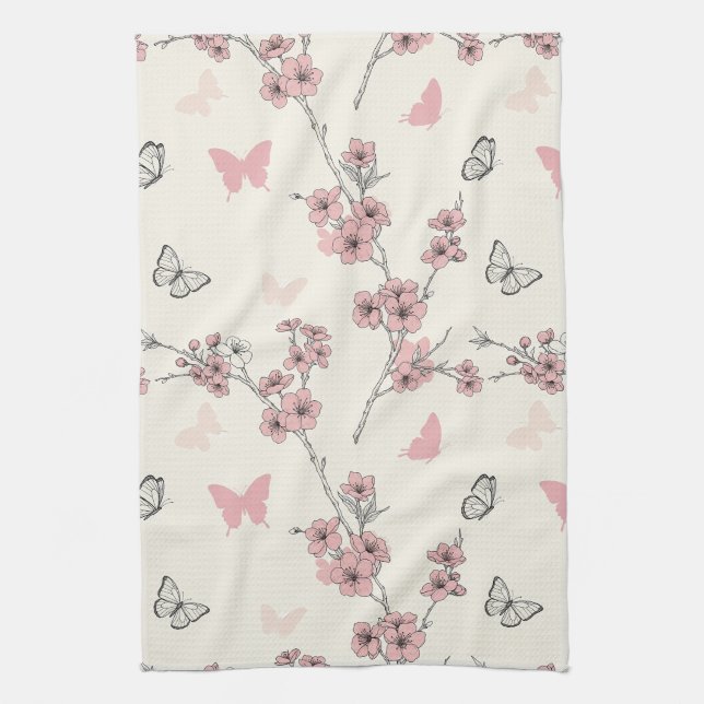 Linge De Cuisine Fleur d'élégant papillon (9) (Vertical)
