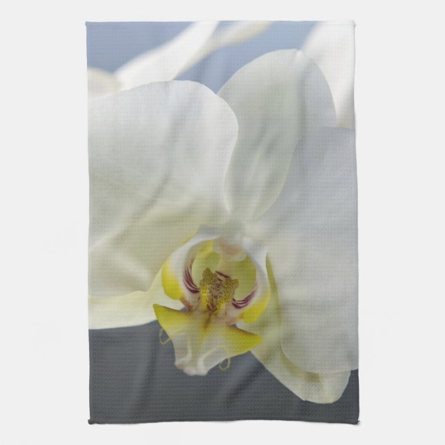 Linge De Cuisine Fleur d'orchidée blanche (Vertical)