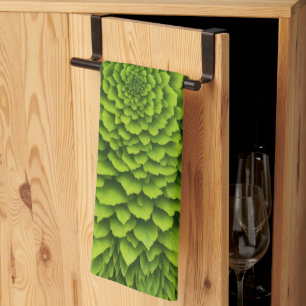 Linge De Cuisine Fleur fractale émeraude