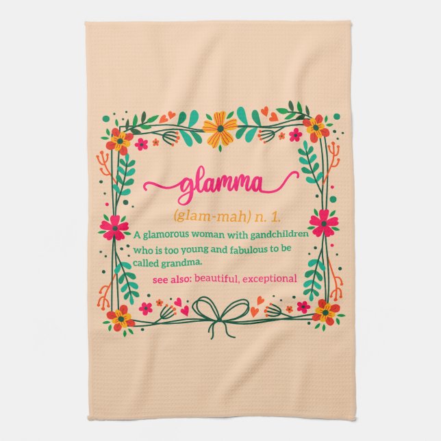 Linge De Cuisine Fleur Frame Grandma Grand-mère Définition (Vertical)