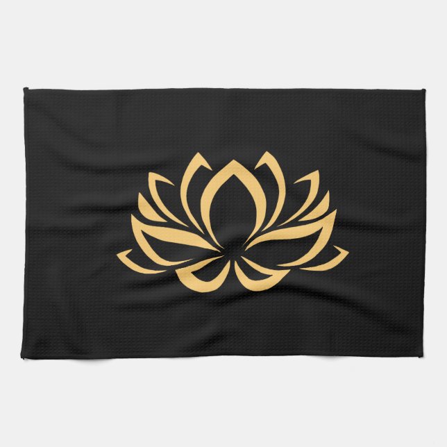 Linge De Cuisine Fleur japonaise de Lotus (Horizontal)