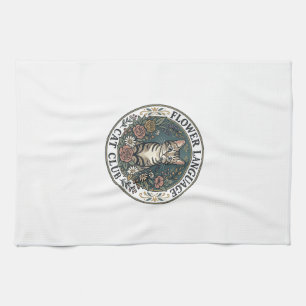 Linge De Cuisine Fleur Langage Chat Chat Graphique Tee Art - Fleur