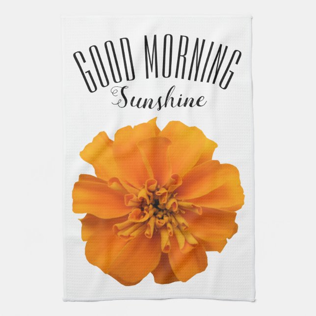 Linge De Cuisine Fleur Marigold Bon Matin Soleil (Vertical)