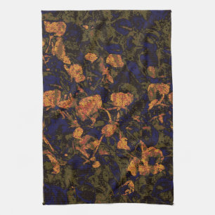 Linge De Cuisine Fleur orange contre le motif de camouflage de