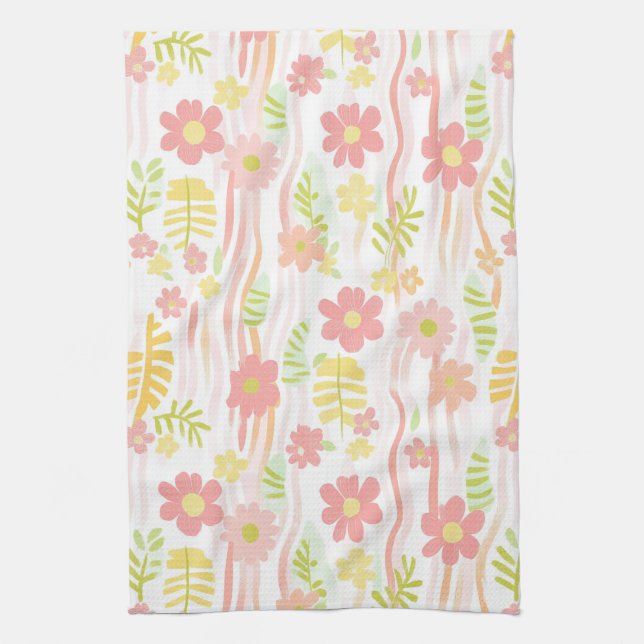 Linge De Cuisine Fleur pastel rétro (3) (Vertical)