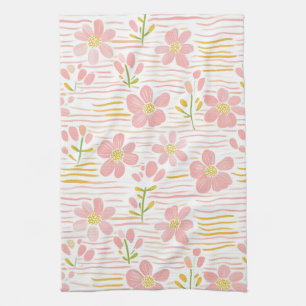 Linge De Cuisine Fleur pastel rétro (6)