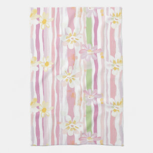 Linge De Cuisine Fleur pastel rétro (9)