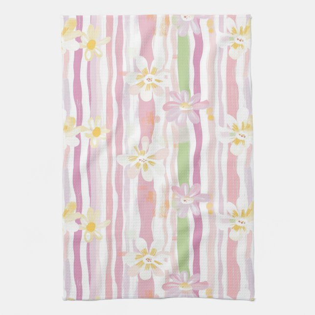 Linge De Cuisine Fleur pastel rétro (9) (Vertical)