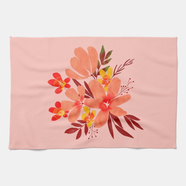 Linge De Cuisine Fleur rose (Horizontal)