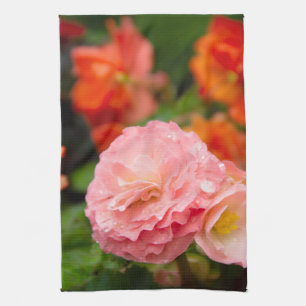 Linge De Cuisine Fleur rose délicate après la pluie