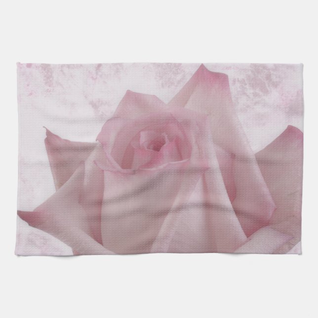 Linge De Cuisine Fleur rose douce (Horizontal)