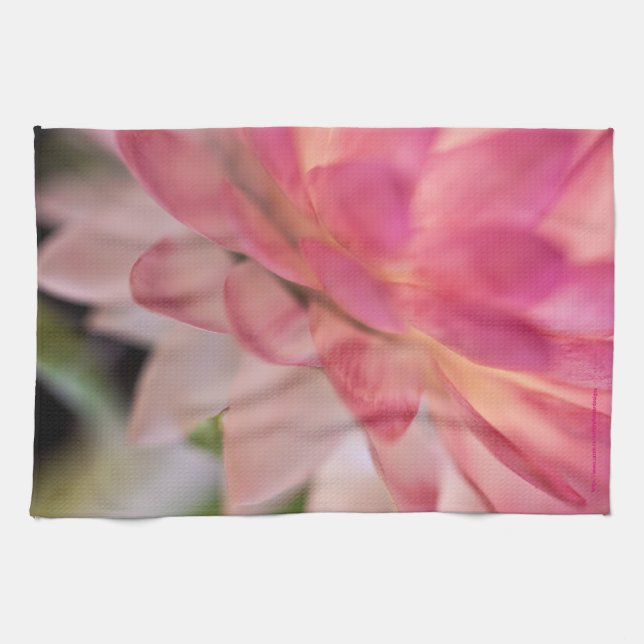 Linge De Cuisine Fleur rose pâle (Horizontal)