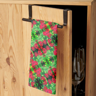 Linge De Cuisine Fleur rouge Zinnia de fond Motif Abstrait