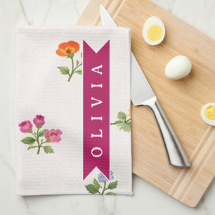 Linge De Cuisine Fleur sauvage Cottagecore à motif floral personnal