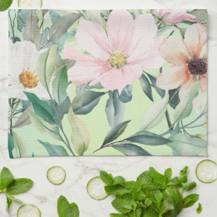 Linge De Cuisine Fleur sauvage d'aquarelle Boho moderne