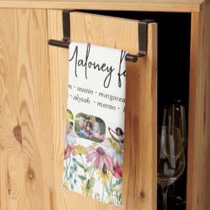 Linge De Cuisine Fleur sauvage rustique 5 Photo Nom de famille Prén