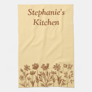 Linge De Cuisine Fleur sauvage rustique personnalisée 