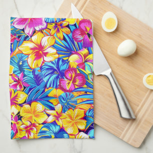 Linge De Cuisine Fleur tropicale hawaïenne colorée de palmier