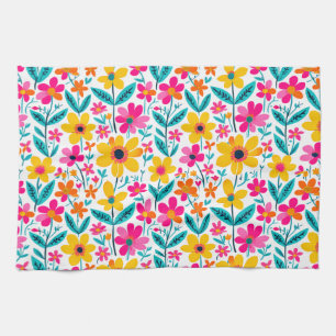 Linge De Cuisine Fleuris gras et picturaux