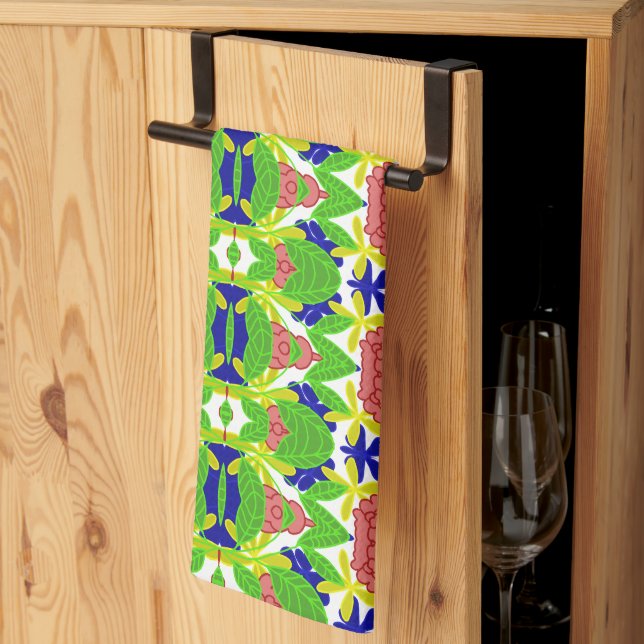 Linge De Cuisine Fleurs (Pliage en tiers)