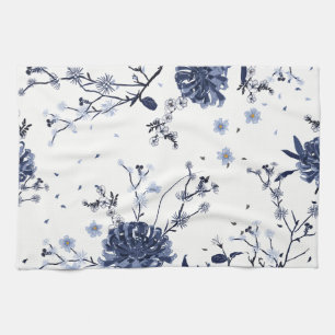 Linge De Cuisine Fleurs bleues