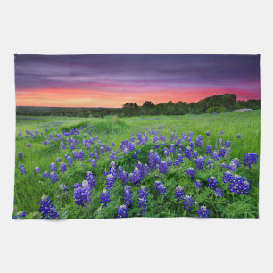Linge De Cuisine Fleurs Bluebonnets à Sunset Texas
