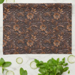 Linge De Cuisine Fleurs Brown Western Cowgirl<br><div class="desc">Western Cowgirl Brown Fleurs bohème</div>