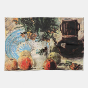Linge De Cuisine Fleurs, Cafetière et Fruits par Vincent van Gogh