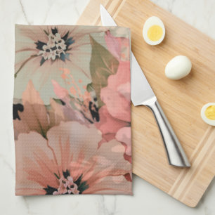 Linge De Cuisine Fleurs d'aquarelle Pastel
