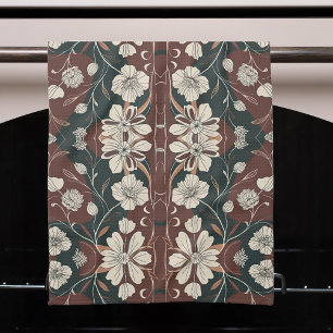 Linge De Cuisine Fleurs d'Automne Noir
