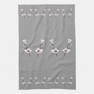 Linge De Cuisine Fleurs de cerisier roses sur le gris