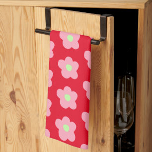 Linge De Cuisine Fleurs de cerisiers en rouge