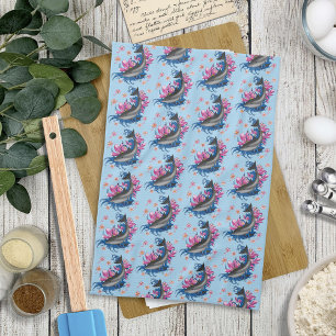 Linge De Cuisine Fleurs de dauphin Lotus Fleurs de cerisiers