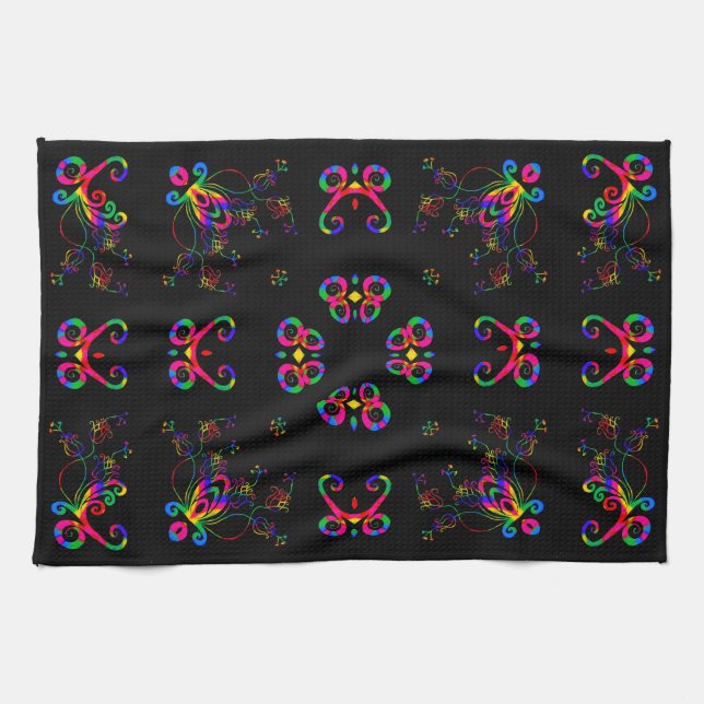 Linge De Cuisine Fleurs de Fiesta Dansante (Horizontal)