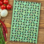 Linge De Cuisine Fleurs de lapins assis noirs au printemps du group<br><div class="desc">Cette serviette de cuisine est verte avec un groupe de lapins du printemps assis portant des fleurs colorées autour du cou avec un arrosage de pétales de fleurs de différentes couleurs.</div>
