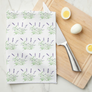Linge De Cuisine Fleurs de lavande herbes d'aquarelle violet chic